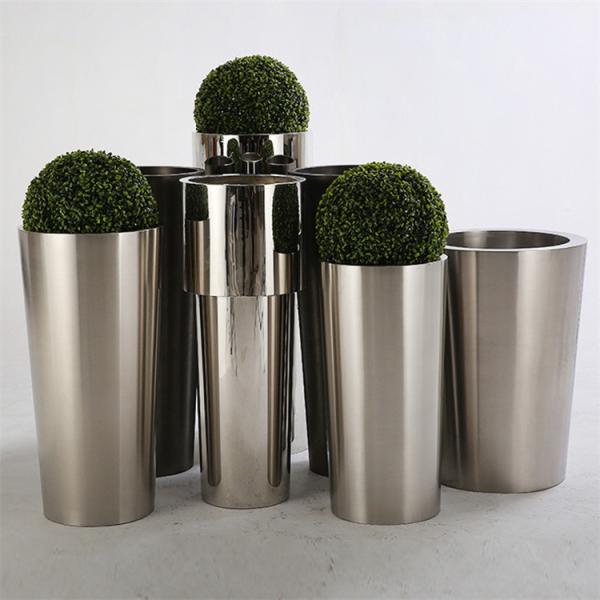 Cone 400mm Stainless Steel Flower Pots Personalised Metal Large Plant Pots