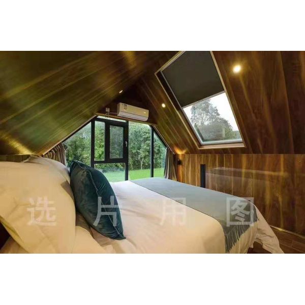 Luxury Prefab Loft House , Prefabricated Modular Homes Aluminum Structure Wooden Interior