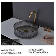 Functional Glass Basin Sink Polished For Contemporary Bathroom