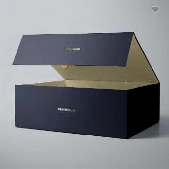 Custom Logo Closure Gift Boxes Matt Black Cardboard Magnetic Rigid Boxes Recyclable