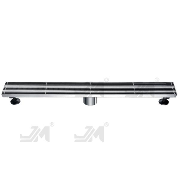 24 Inches Linear Shower Floor Drain With Removable Bars Pattern Grate