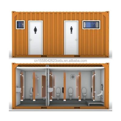 Modern Look Prefabricated Container Toilet for Shop or Villa Aluminum Alloy Windows and Mid-Century Modern Design