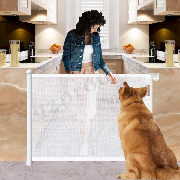 ABS Retractable Mesh Gate Extra Wide 71  Inch Easy Detachable Multi Direction Stretch Retractable Gate For Dogs Outside