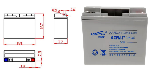 УПС загерметизировал свинцовокислотную батарею 12В необслуживаемую батарею ЛИРУИСИ ГФМ12-17 ВРЛА