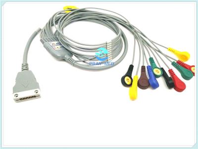 Cabo paciente de cobre do condutor ECG, ligação do cabo 10/12 de TPU ECG Holter com pressão