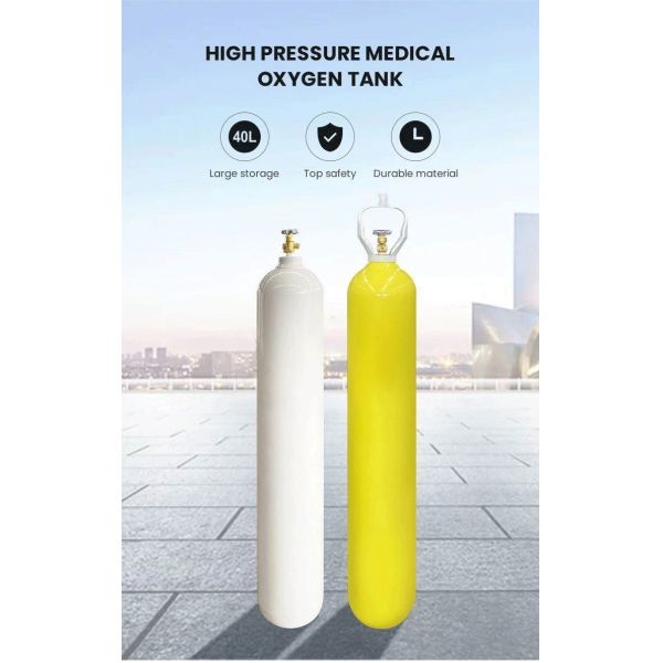 ISO Tped High Pressure Seamless 40L Empty Medical Oxygen Gas Cylinder for Peru India
