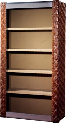 Top Genuine Leather Home Office Bookcase / Shelving Cabinet Solid Structure