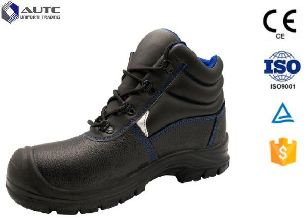 As botas da segurança do PPE do canteiro de obras, deslizamento no dedo do pé de aço carreg o couro preto do armazém