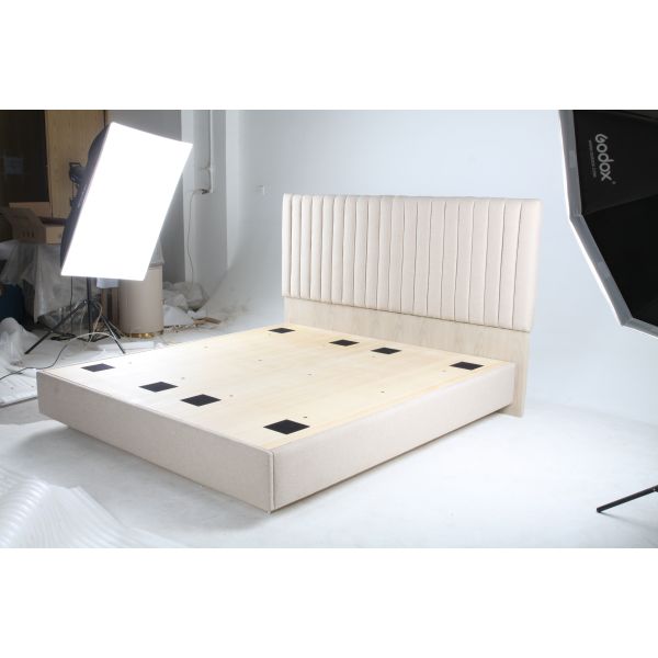 Metal Frame Luxury Hotel Bedroom Furniture Polyester Fabric Upholstered