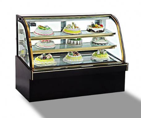 Commercial Fan Cooling Refrigerated Cake Display Cabinets Steam For Humidification