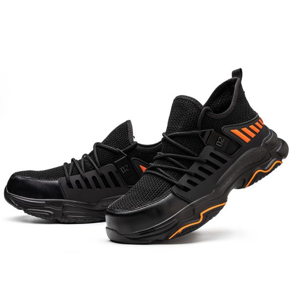 SHENGJIE OEM Steel Toe Work Shoes Microfiber Leather Upper EVA Outsole Anti-Puncture Anti-Slip Safety Shoes