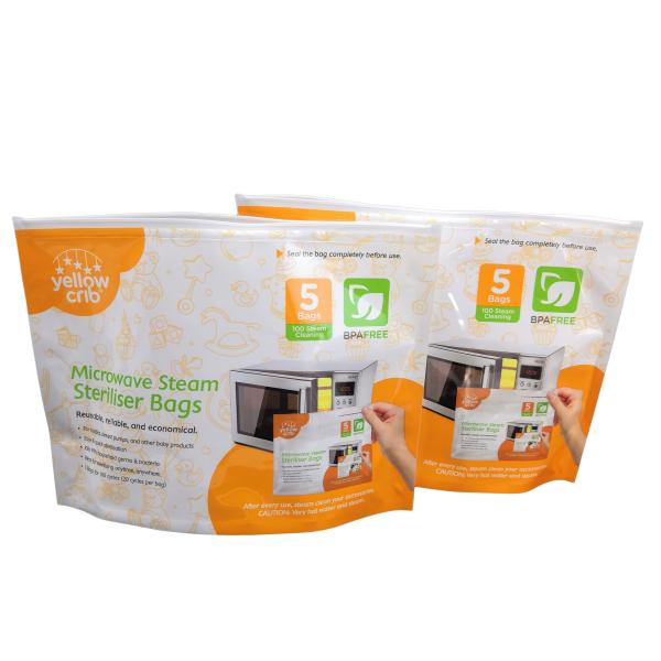 BPA Free Baby Care Steam Clean Reusable Microwave Sterilizer Bags With  Top