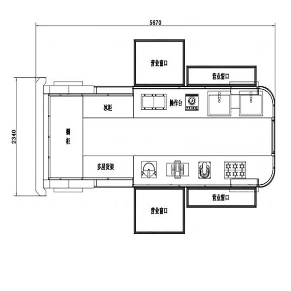 Four-Wheeled Electric Mobile Snack Cart, Multi-Function Dining Cart Stall
