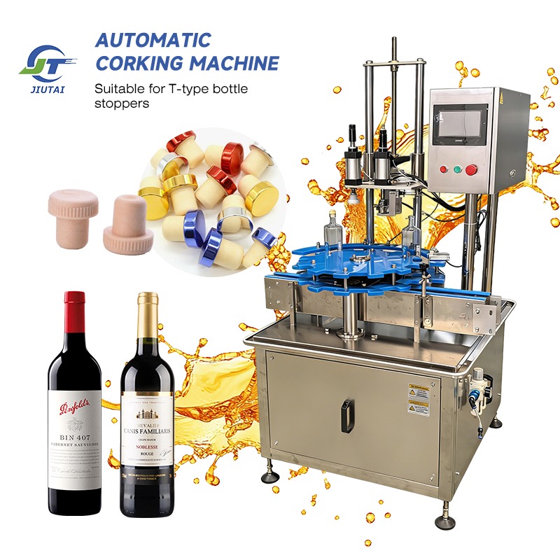 Automatic Linear Glass Wine Plastic Bottle T Cork Bottle Cap Press Machine Jar Whisky Capper Corking Capping Machine