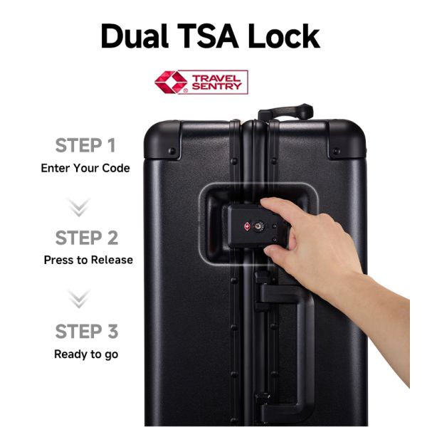 PC Aluminum Frame Travel Suitcase (20-inch) - German Covestro Material, Dual TSA Lock, Professional Luggage Manufacturer for Bulk Orders and Custom OEM Services