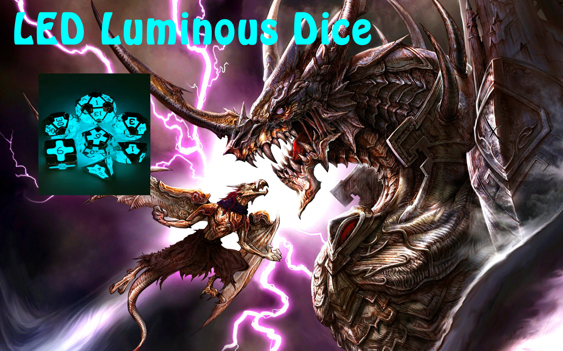 Дракон и подземелье светодиодная светящаяся кости ABS пластиковые игры RPG кнопка аккумулятор 3V