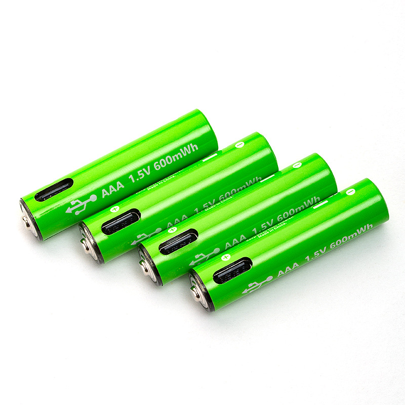 USB Rechargeable AAA 1.5V Lithium Battery 600mAh High Capacity Long Lasting Triple a Battery for Mouse Camera Alarm Clock