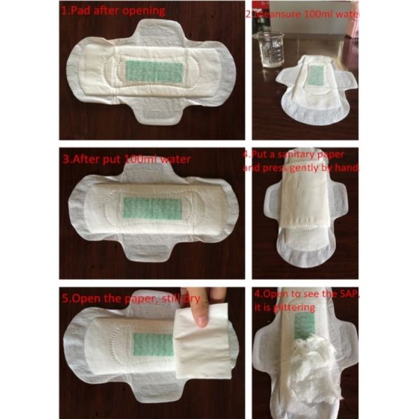 Odor Control Biodegradable Organic Sanitary Pads With Wing