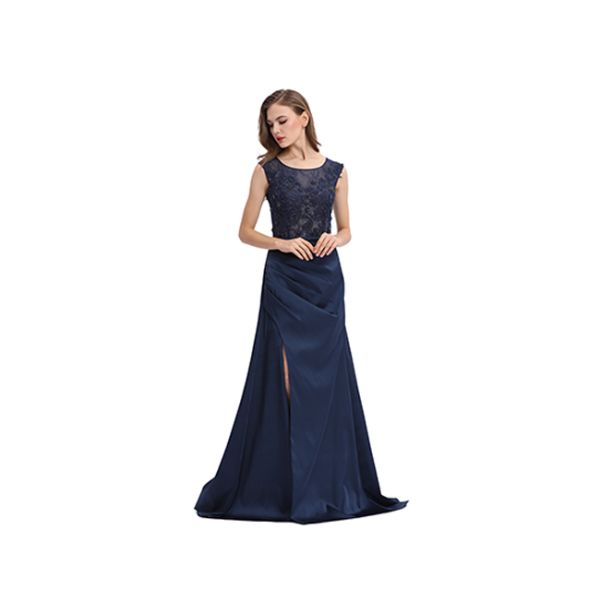 V Neck Beading Sweep Train Mermaid Prom Dress Short Sleeve European Style