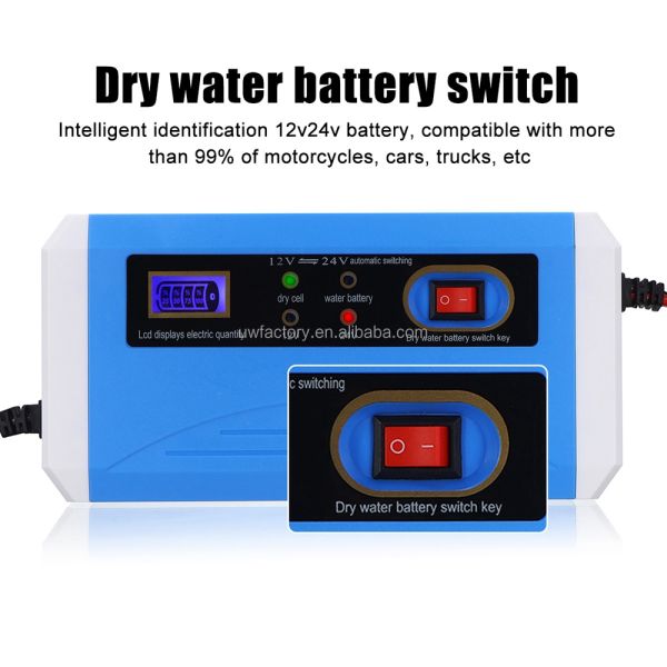 Automatic Switching 12V/24V 10A Car Lead Acid Battery Charger for Motorcycle Dry Cell Water Battery OEM/ODM Accepted