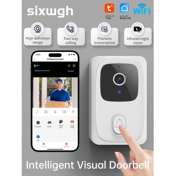 Pocket Size Tuya Smart Wireless Doorbell Camera Visualizable WiFi Compact
