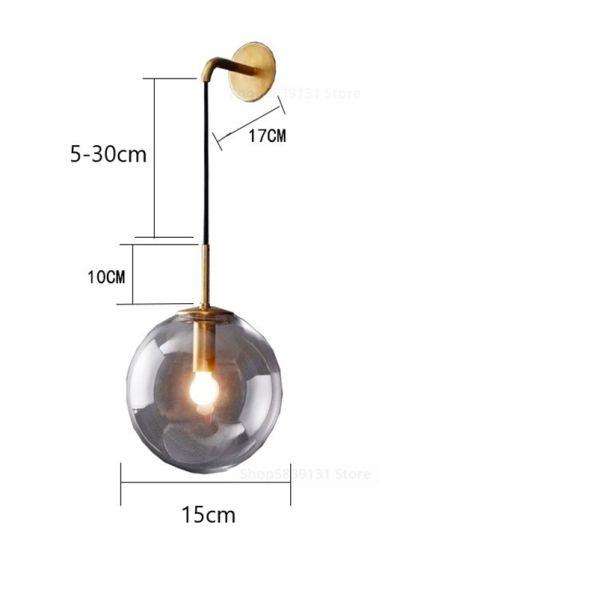 LED Glass Ball Mirror Living Room Decoration Wall lamps for bed room(WH-OR-34)