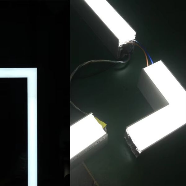 Square Rectangle LED Linear Light Linkable Suspension Office School Supermarket