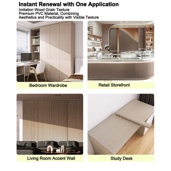 Tech Wood Grain PVC Decorative Film Waterproof Self Adhesive Furniture Surface Wrap