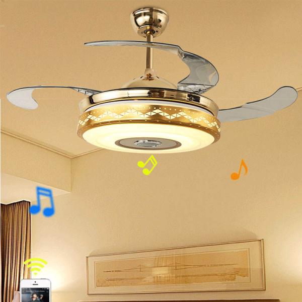 Ventilateurs de plafond modernes avec lumières et lames rétractables