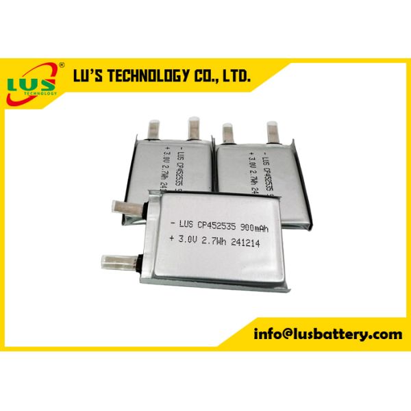 900mAh 3.0V Flat Thin Battery CP452535 lithium battery Customized LUS battery
