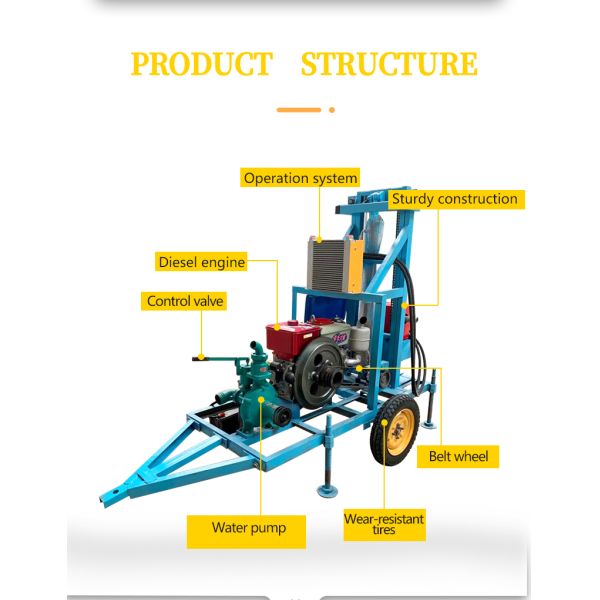 Construction Works 600 KG Borehole Water Well Drilling Rig Truck Mounted with Compressor