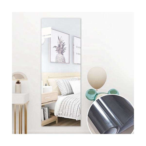 Interiors Home Decor Striped Plaid Silver Mirror Sticker for a Contemporary Look