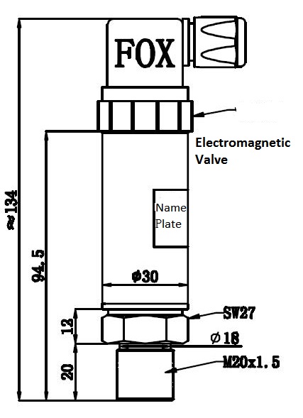 24VDC 200MPa Water Pressure Transducer With Hirschmann Connector