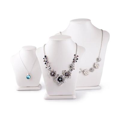 Charming Necklace Bust Display Stand Creamy White Window Jewelry Stand