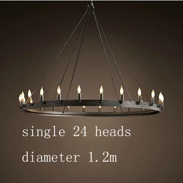 Wrought iron Chandelier art retro industrial Black LOFT restaurant bar clothing candle Chandelier(WH-CI-116)