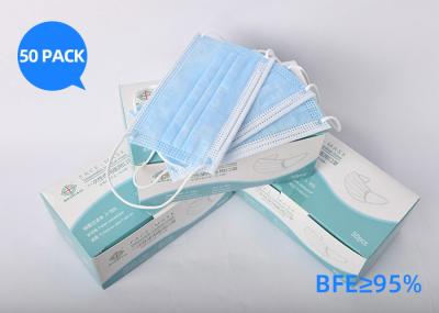 Blue And White 3 Ply Disposable Face Mask Protection Anti Virus