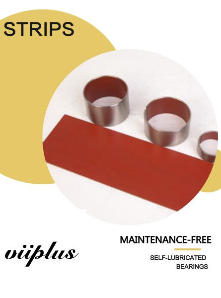 Composite Bearing Material Flat Strip, Red Polymer Fibres, Steel With Sinter Bronze Interlayer