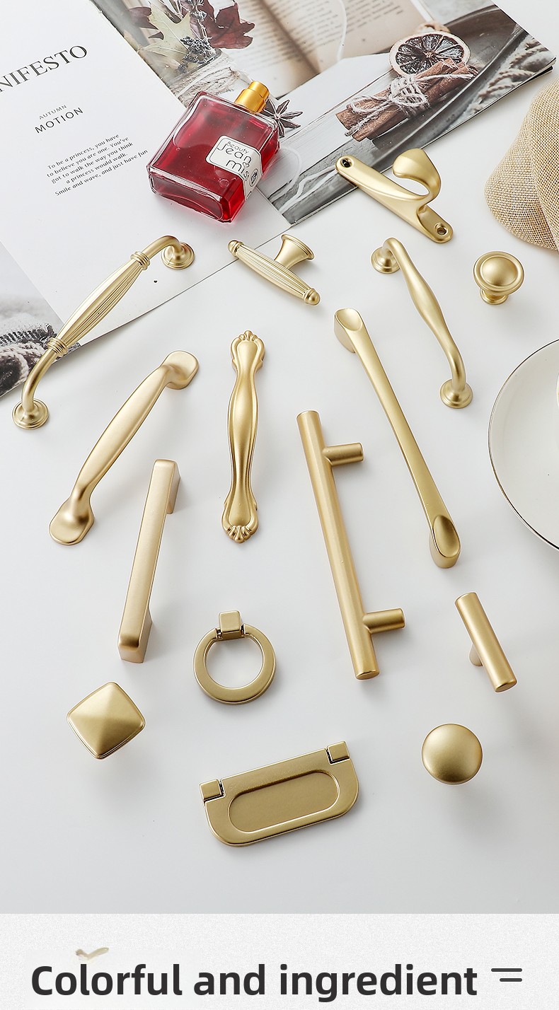 Modern Simple Luxury Golden Aluminum Alloy Durable Rectangle Cabinet Door Handle Invisible Kitchen Gym Closet Wardrobe Drawer