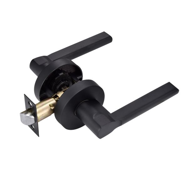 Cylinder Zinc Alloy Bedroom Bathroom Interior Metal Door Lock Security Privacy Keyless Lever Handle Lock Set