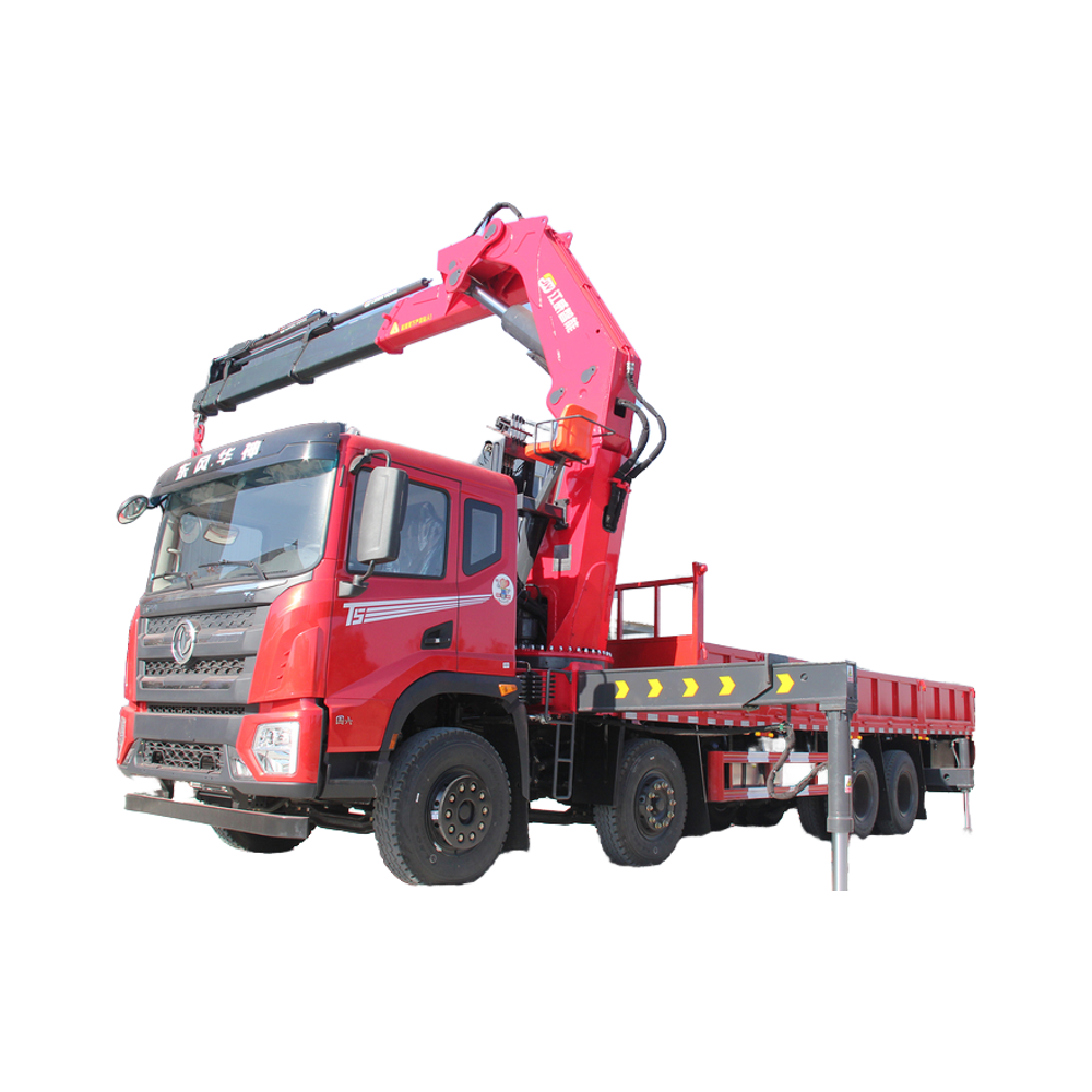 Gasoline Type Red 8x4 Crane Truck For Heavy Duty Lifting And Transporting