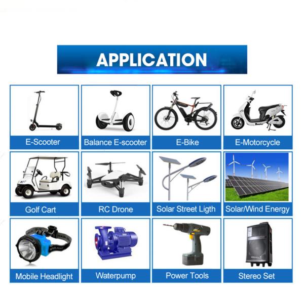 LiFePO4 Lithium Battery 24V 36V 60V 72V 50AH 60AH 100AH Rechargeable Lithium Ion OEM Wholesale Electric Scooter Battery