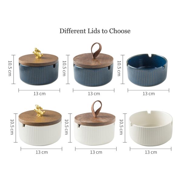 Подарок на День отца 2024 Круглая керамическая пепельница с крышкой