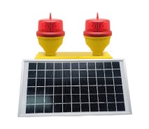 Solar Powered IP66 Waterproof Double Aviation Obstruction Light with 100,000 Hours Lifespan and Dusk-to-Dawn Operation