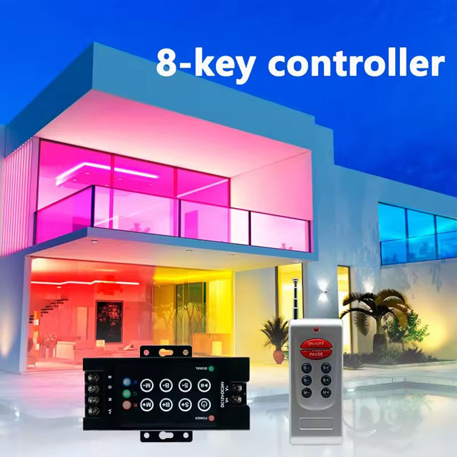 12-24в Железный Шелл LED Контроллер 5-10 Управление расстоянием Rf 8 Ключ 30a Rgb Dimmer