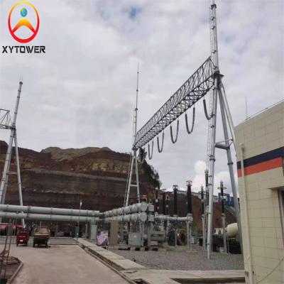 Hot Dip Galvanized Q235B Q355B Electric Substation Steel  Structure for Power Line Transmission