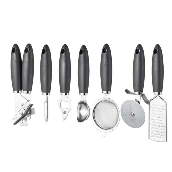 Stainless Steel Kitchen Gadget Set for Sustainable Cooking Tools and TPR Handle