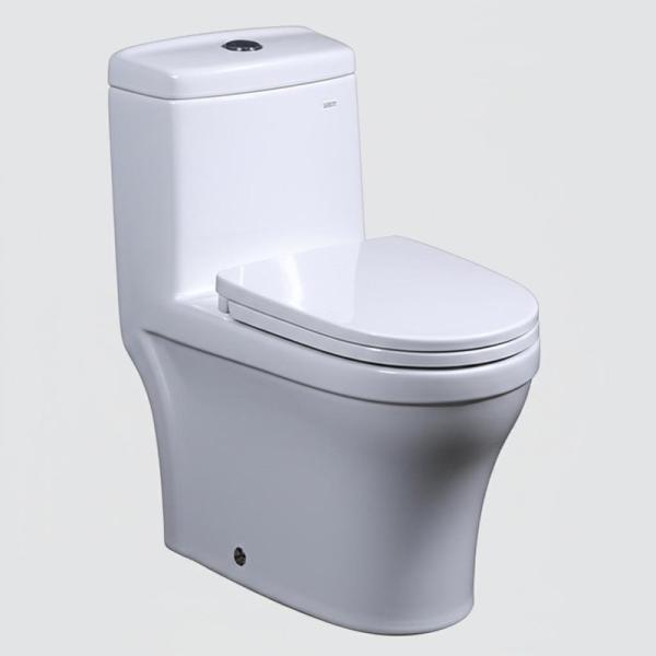Vase de toilette en céramique en une seule pièce blanche moderne en gros Siphonic à double écoulement pour salle de bain