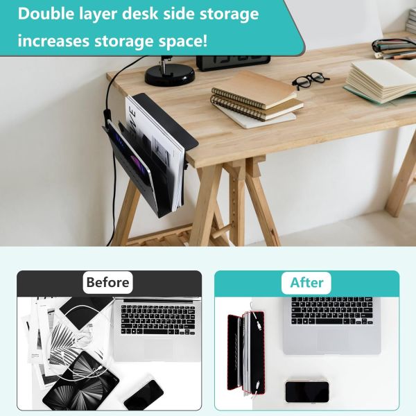 Держатель ручки и поднос для управления кабелями для хранения документов под столом