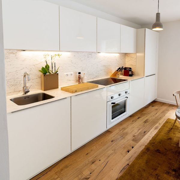 Modern Italian Assembled Kitchen Cabinets White Acrylic High Glossy