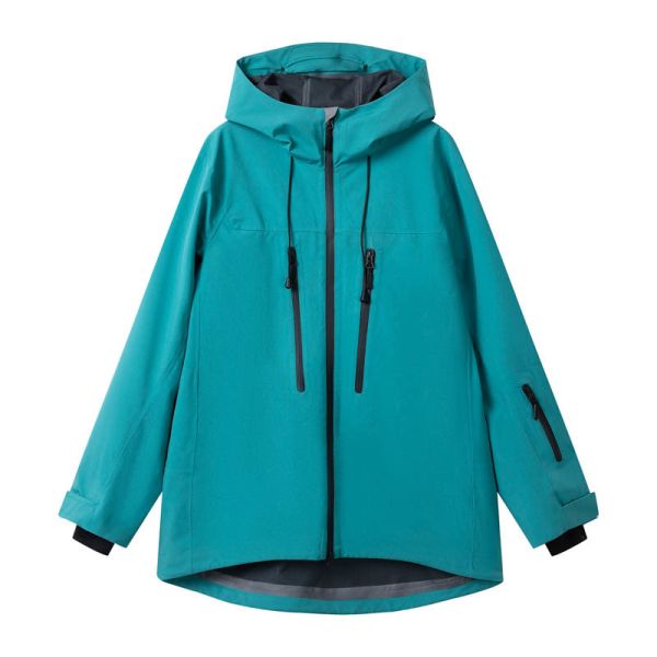 Men's Teal Waterproof Shell Jacket with Breathable Grid Lining for All-Weather Outdoor Adventures